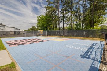 Open basketball court